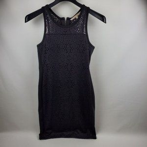 Rachel Roy Womens Short Dress Sleeveless Eyelet Detail Fullback Zip Medium Black